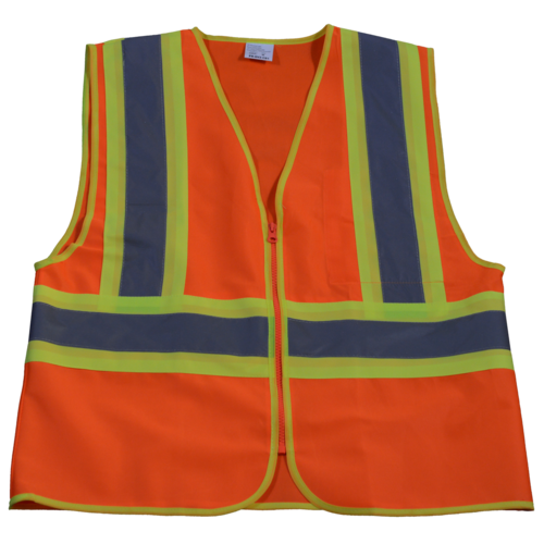 Orange Safety Vest ANSI Class II | High-Visibility, Contrast Trim