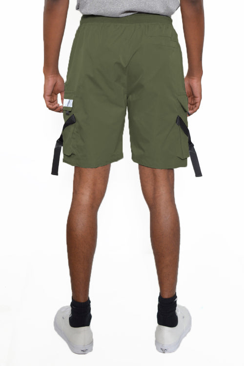 Olive Cargo Work Shorts | Reflective Strips, Cargo Pockets