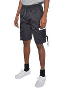 Black Cargo Work Shorts | Reflective Strips, Cargo Pockets