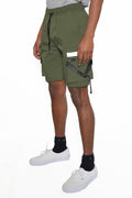 Olive Cargo Work Shorts | Reflective Strips, Cargo Pockets