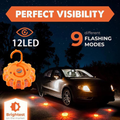 LED Roadside Safety Beacons (Set) | Flashing Emergency Discs